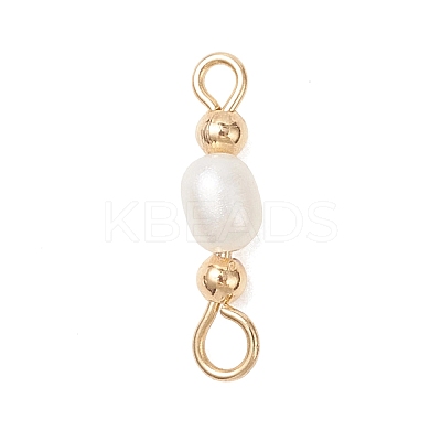 3Pcs 3 Styles Natural Cultured Freshwater Pearl Rice Beaded Links Connector Charms PALLOY-JF04914-02-1