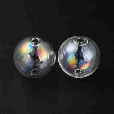 Handmade Two Holes Blown Glass Globe Beads FIND-WH0104-01D-1