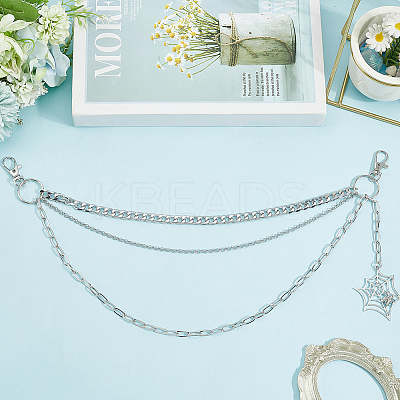 Halloween Theme Alloy Multilayer Chain Belts for Pants AJEW-WH20018-132-1