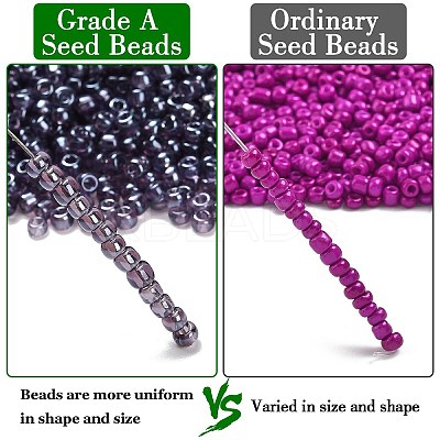 FGB 8/0 Grade A Round Glass Seed Beads SEED-Q011-3mm-01-1
