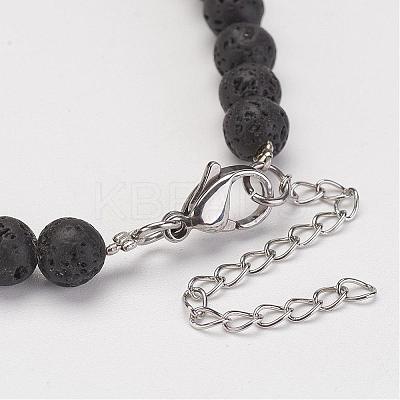 Natural Lava Rock Beads Bracelets BJEW-JB02799-1