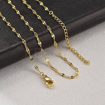 Brass Dapped Chains Necklaces for Women NJEW-D302-23G-1