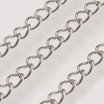 Non-Tarnish Handmade 304 Stainless Steel Curb Chains X-STAS-P200-11P-1