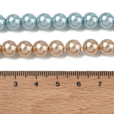 Eco-Friendly Dyed Glass Pearl Round Beads Strands HY-A002-8mm-RB-M-1