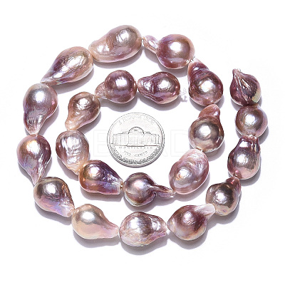 Natural Baroque Pearl Keshi Pearl Beads Strands PEAR-S019-02D-1