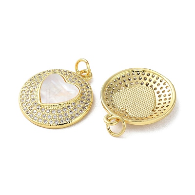 Valentine"s Day Brass Micro Pave Clear Cubic Zirconia Pendants KK-B083-41L-G-1