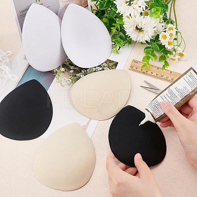 6Pcs 3 Colors EVA Cloth Teardrop Fascinator Hat Base for Millinery AJEW-FG0002-81-1