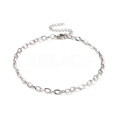 Non-Tarnish 304 Stainless Steel Cable Chain Bracelet for Men Women BJEW-E031-05D-P-1