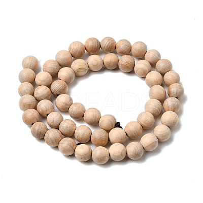 Natural Wood Beads Strands WOOD-B011-01A-4mm-1