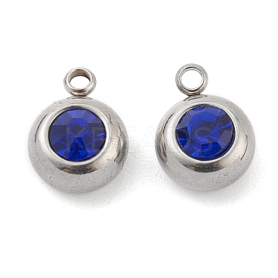 201 Stainless Steel Rhinestone Charms STAS-Z009-03B-02P-1