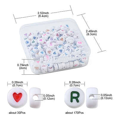 200Pcs 2 Style Opaque Acrylic Beads SACR-YW0001-47-1