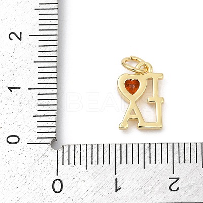 Brass Pave Cubic Zirconia Charms KK-U062-31G-1