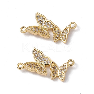 Brass Micro Pave Clear Cubic Zirconia Pendants KK-E068-VC086-1