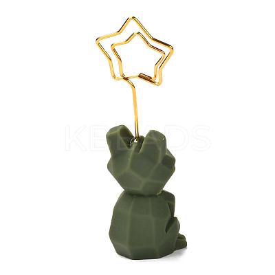 Frog Metal Name Card Holder AJEW-G029-03-1