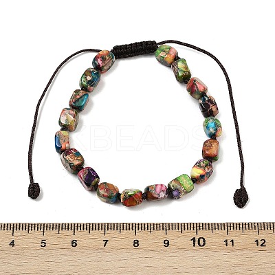Dyed Natural Imperial Jasper Beads Braided Bead Bracelets for Men Women BJEW-D360-01C-1