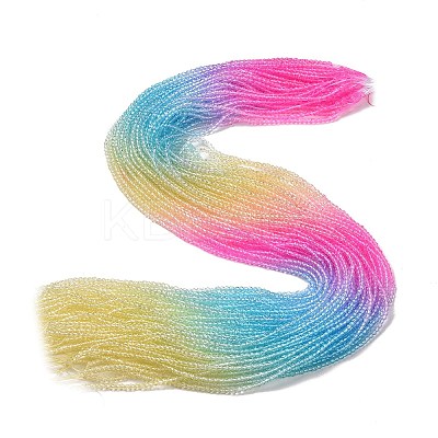 Transparent Gradient Color Glass Beads Strands GLAA-G101-2mm-10-1