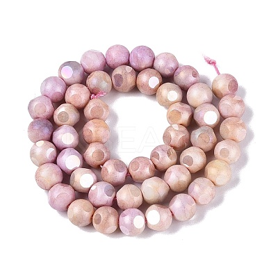 Ombre Effect Dyed Electroplate Opaque Glass Beads Strands EGLA-Q130-01A-21-1