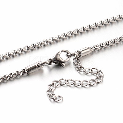 Tarnish Resistant 304 Stainless Steel Box Chain Necklaces STAS-M174-001-C-1