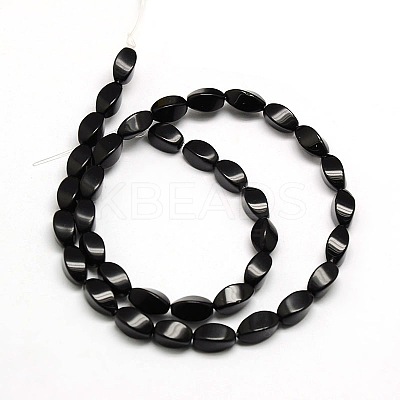 Natural Twist Obsidian Beads Strands G-L244-03-1