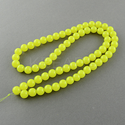 Imitation Jade Glass Beads Strands X-DGLA-S076-4mm-09-1