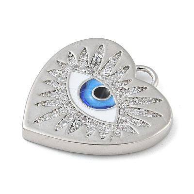 Rack Plating Brass Micro Pave Cubic Zirconia with Enamel Pendants KK-G515-58P-1