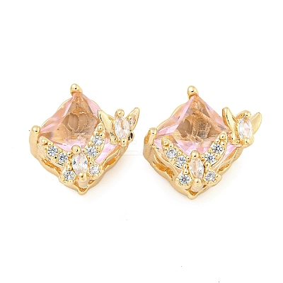 Rack Plating Brass Micro Pave Clear Cubic Zirconia Beads KK-F089-35G-02-1