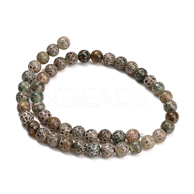 Tibetan Style dZi Beads Strands GG-NH0001-A03-8MM-1