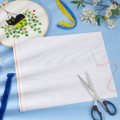 10CT Polyester Cotton Cross Stitch Fabric DIY-WH0588-33A-1