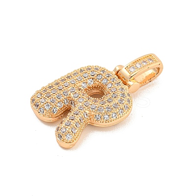 Brass Micro Pave Clear Cubic Zirconia Pendants KK-B099-01G-R-1