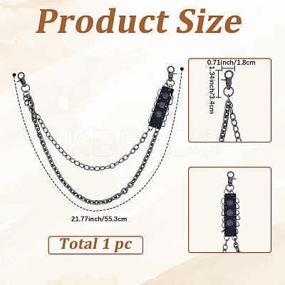 1Pc Alloy Double Layer Chain Belts for Pants AJEW-GF0011-93D-1
