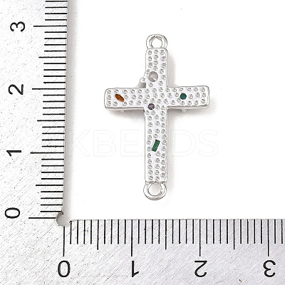 Brass Pave Colorful Cubic Zirconia Cross Links KK-G544-21P-1