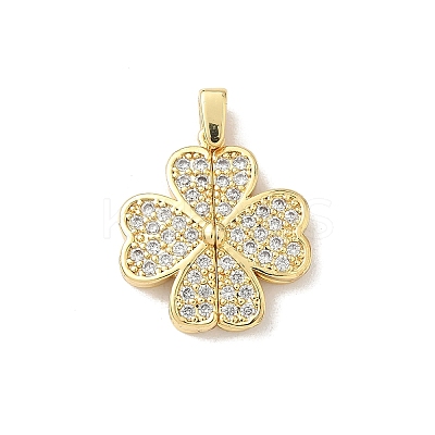 Brass Micro Pave Cubic Zirconia Pendants KK-F905-04G-1