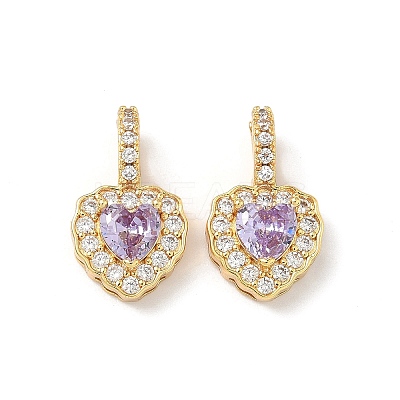 Brass Micro Pave Cubic Zirconia Pendants KK-Z139-05G-1