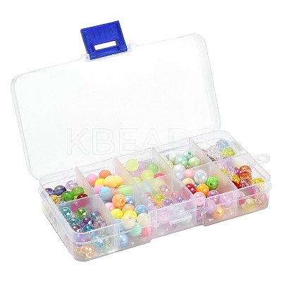 200Pcs 10 Styles Opaque Acrylic Beads MACR-CJ0001-46-1