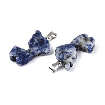 Natural Blue Spot Jasper Pendants G-T144-11K-1