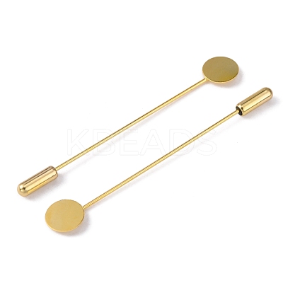 Brass Lapel Pin Base Settings KK-WH0045-025A-G-1