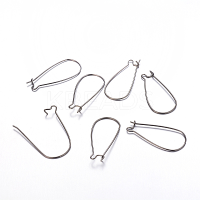 Brass Hoop Earrings Findings Kidney Ear Wires X-EC221-B-1