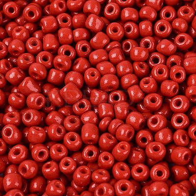6/0 Baking Paint Glass Round Seed Beads SEED-S036-01C-15-1