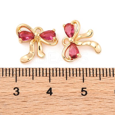 Brass Micro Pave Cubic Zirconia Charms KK-S389-03G-03-1