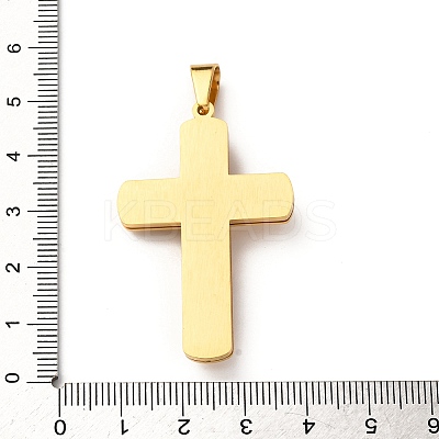 304 Stainless Steel Religion Jesus Cross Pendants STAS-F323-08G-1
