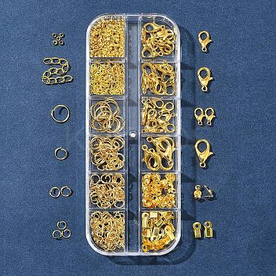 DIY 304 Stainless Steel Open Jump Rings & Alloy Lobster Claw Clasps & Folding Crimp Ends Jewelry Making Findings Kits DIY-FS0008-14-1