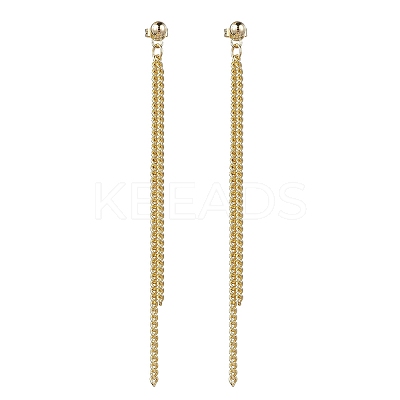 Brass Tassel Chain Drop Earrings  for Women EJEW-JE05744-01-1