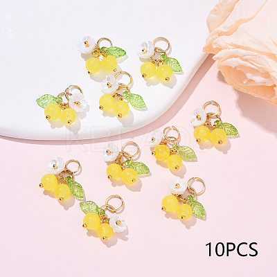 10Pcs Glass Pendants PALLOY-YW00093-02-1