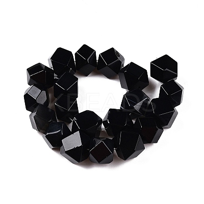 Dyed & Heated Natural Black Agate Beads Strands G-T138-39-1