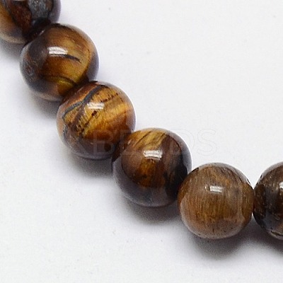 Buddhist Jewelry Mala Beads Bracelets Natural Tiger Eye Stretch Bracelets BJEW-M007-6mm-01A-1