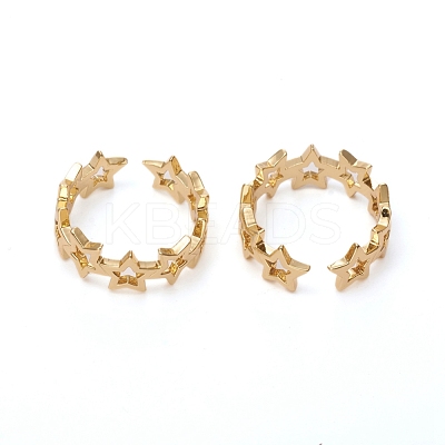 Adjustable Brass Cuff Rings RJEW-G105-03G-1