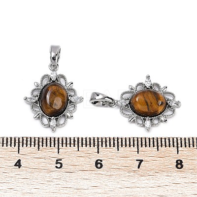 Brass Micro Pave Clear Cubic Zirconia Pendants KK-P302-23P-1