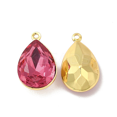 Rack Plating Brass Glass Pendants KK-A177-22G-05-1