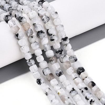 Natural Rainbow Moonstone Beads Strands G-T141-66-1