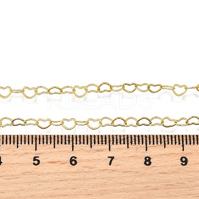 Brass Heart Link Chain Necklaces NJEW-M108-33G-1